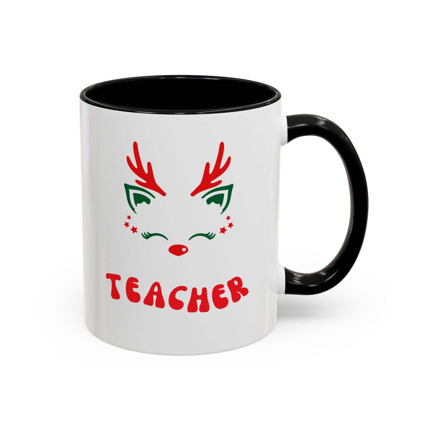 Festive Teacher raindeer Accent Coffee Mug (11, 15oz)