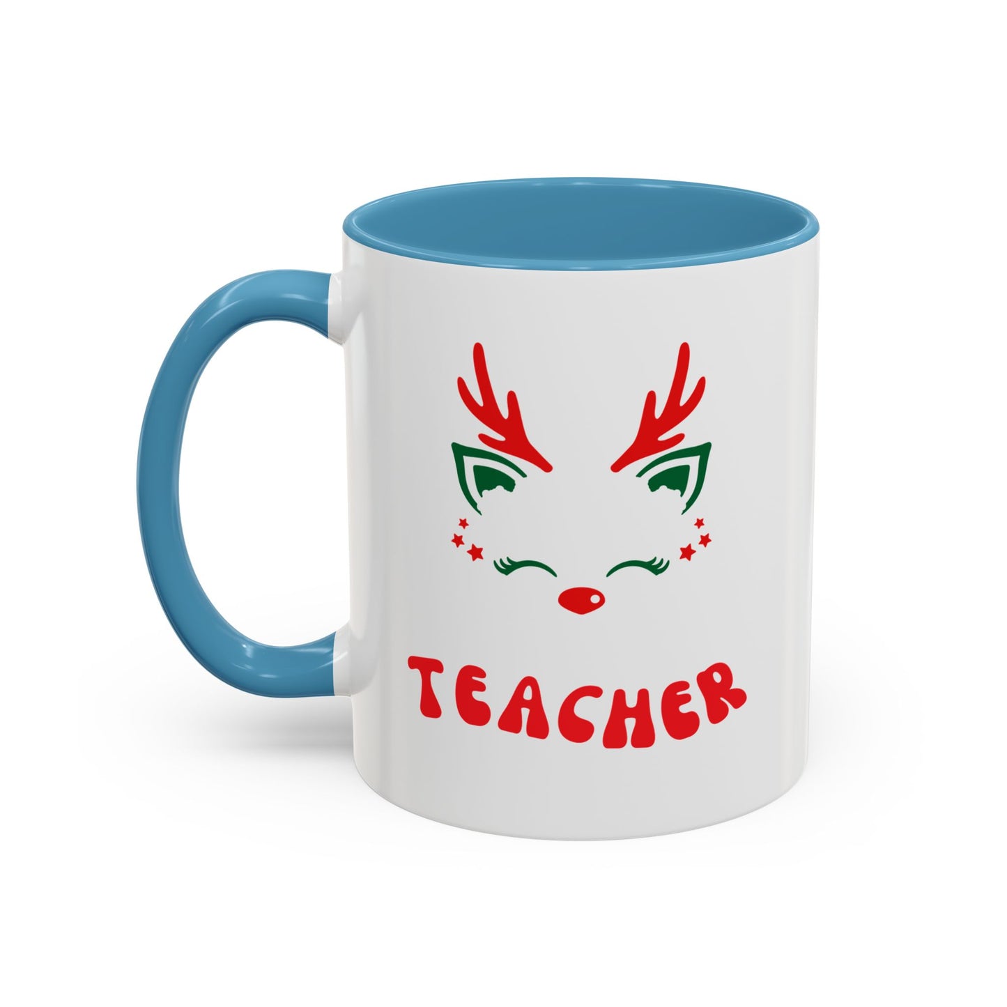 Festive Teacher raindeer Accent Coffee Mug (11, 15oz)