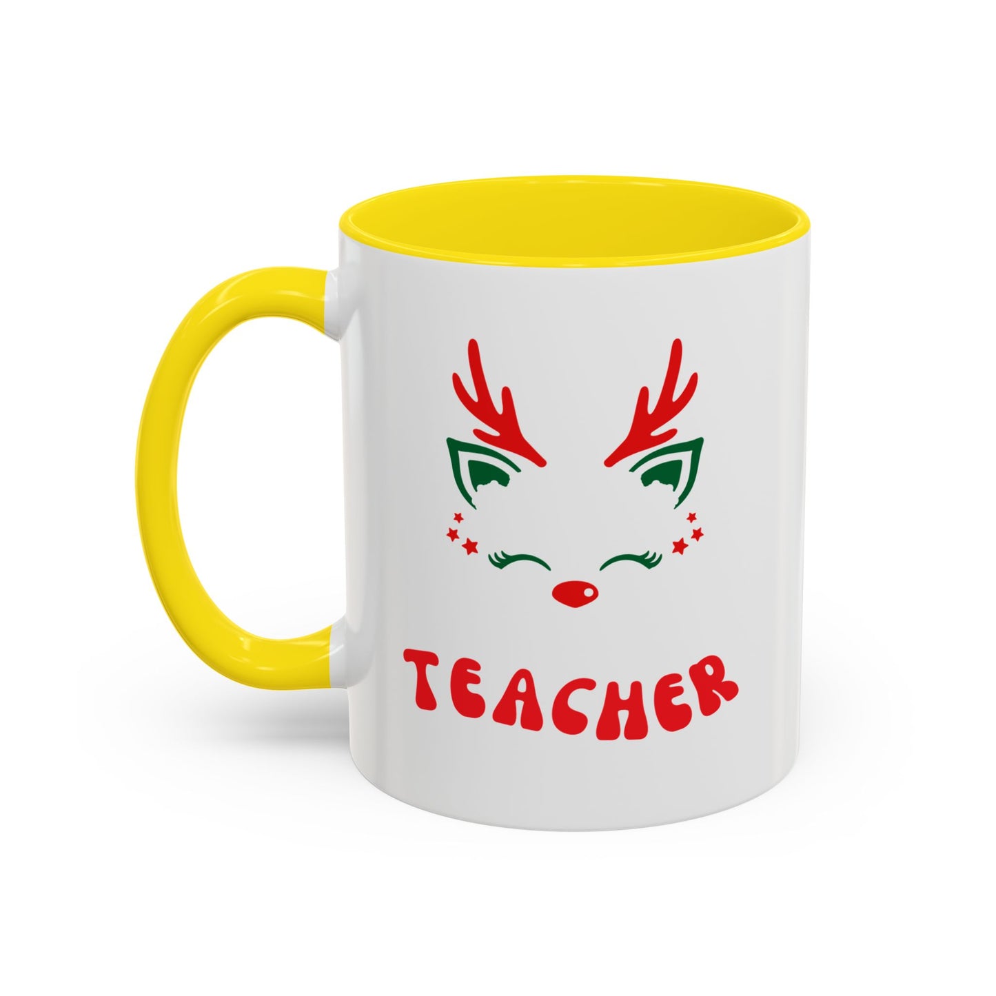 Festive Teacher raindeer Accent Coffee Mug (11, 15oz)