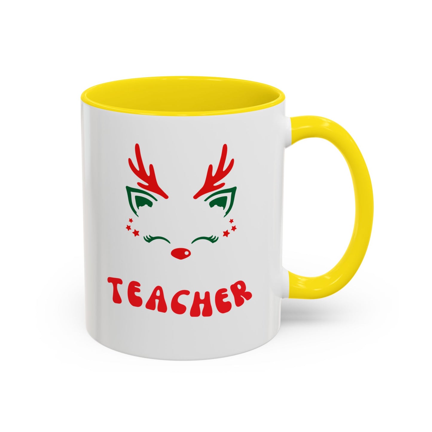 Festive Teacher raindeer Accent Coffee Mug (11, 15oz)
