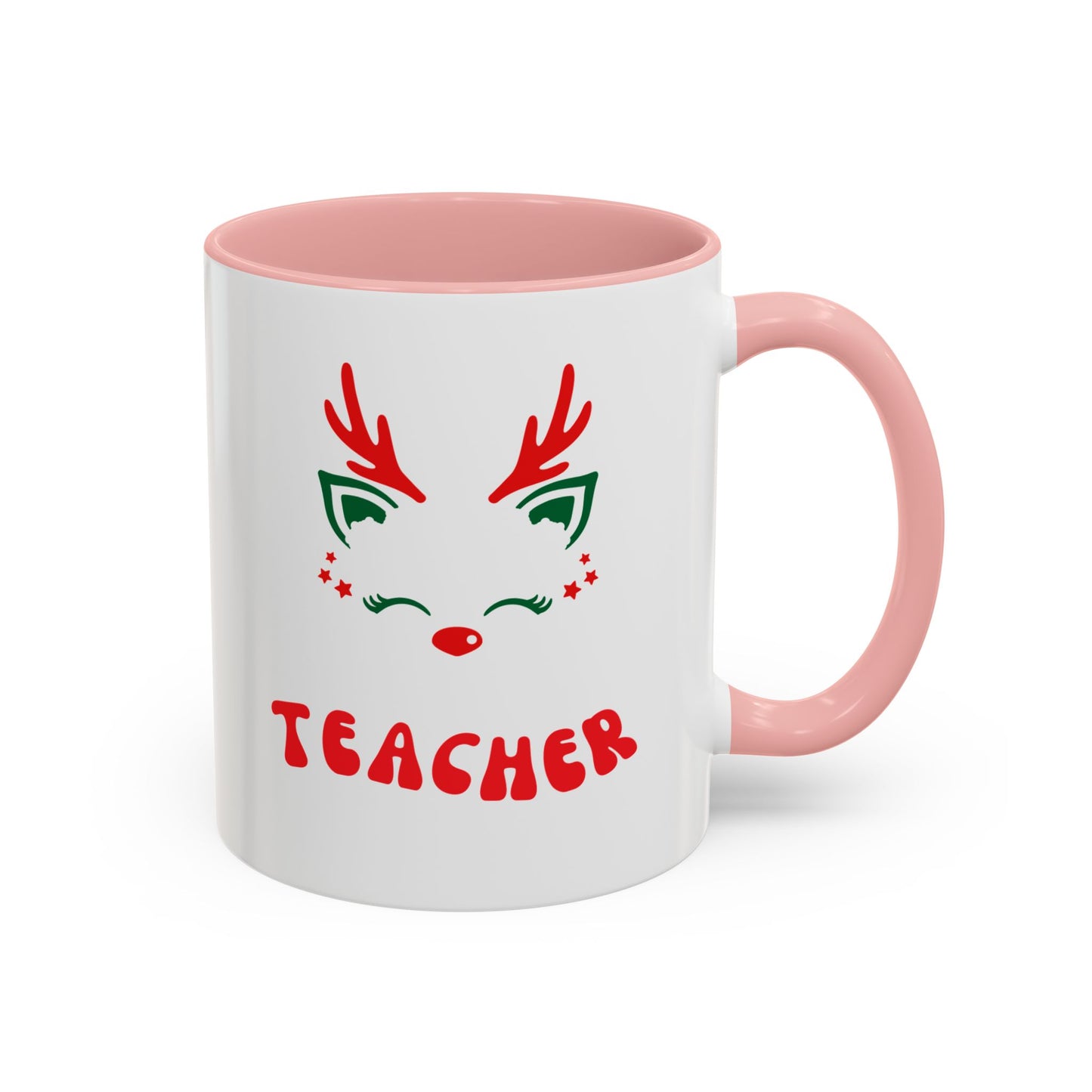 Festive Teacher raindeer Accent Coffee Mug (11, 15oz)