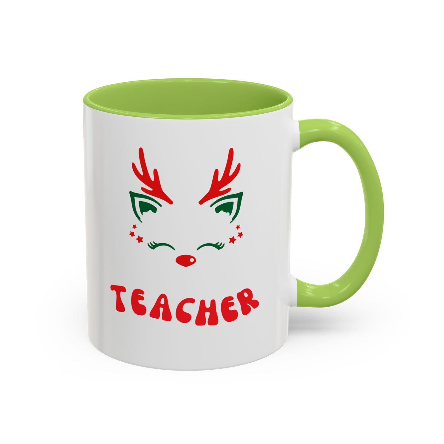 Festive Teacher raindeer Accent Coffee Mug (11, 15oz)