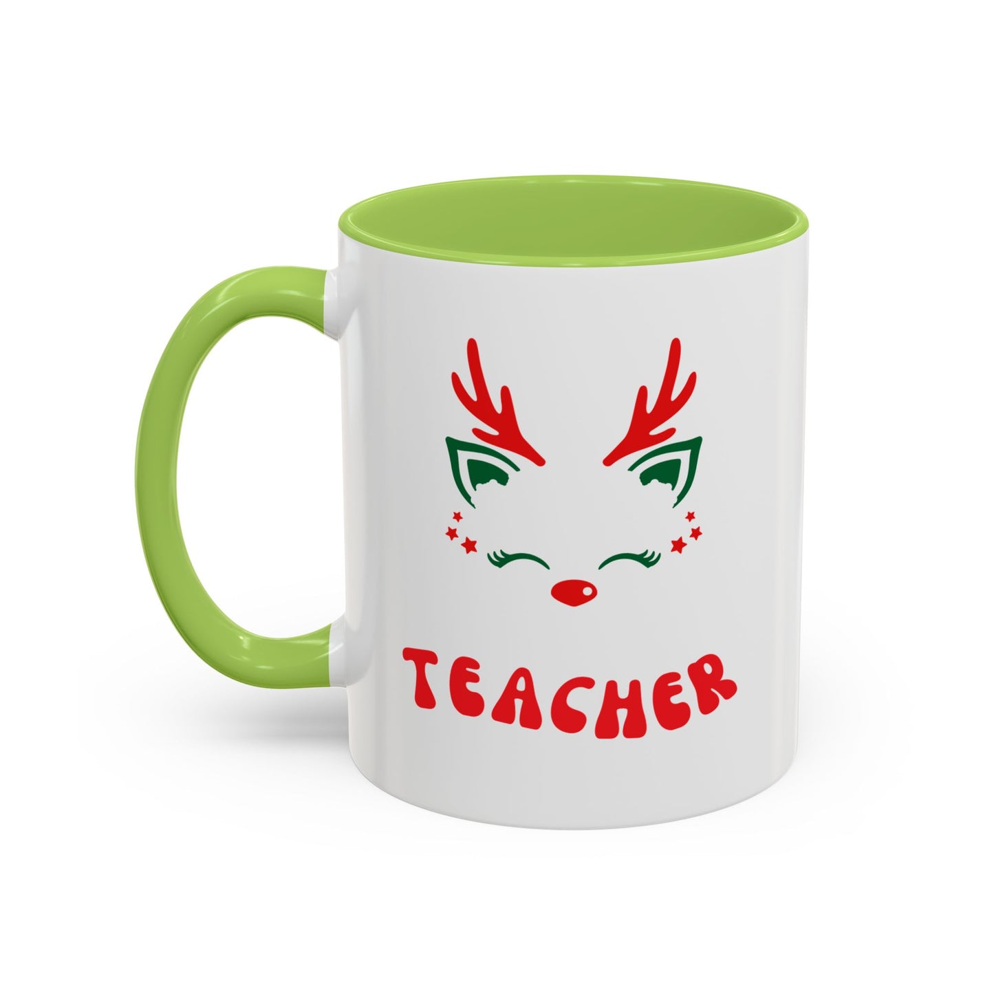 Festive Teacher raindeer Accent Coffee Mug (11, 15oz)