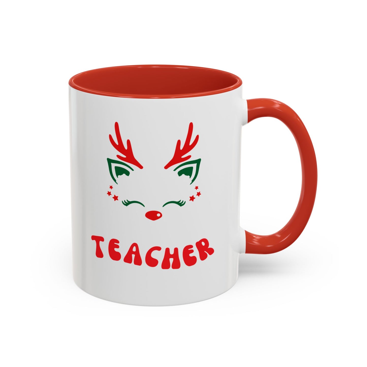 Festive Teacher raindeer Accent Coffee Mug (11, 15oz)