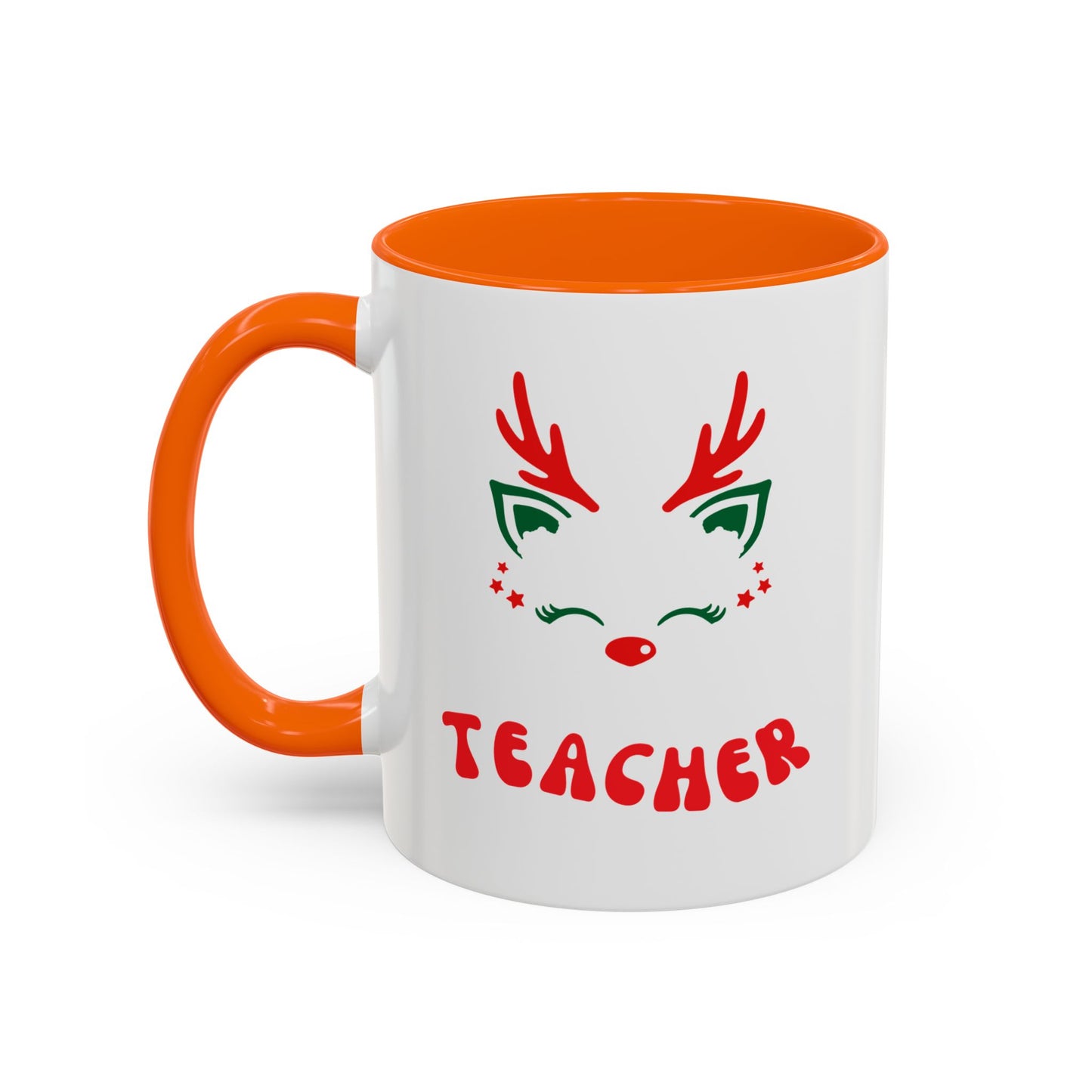 Festive Teacher raindeer Accent Coffee Mug (11, 15oz)