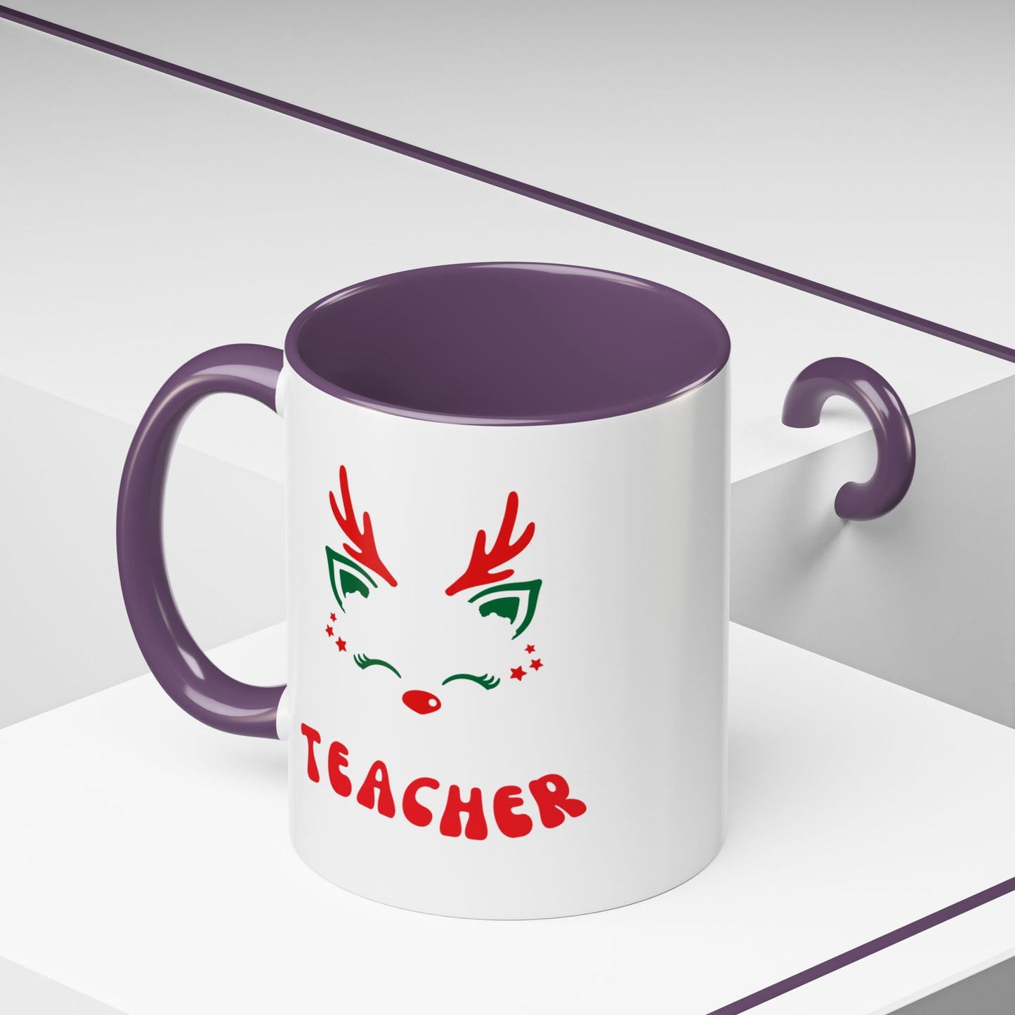 Festive Teacher raindeer Accent Coffee Mug (11, 15oz)