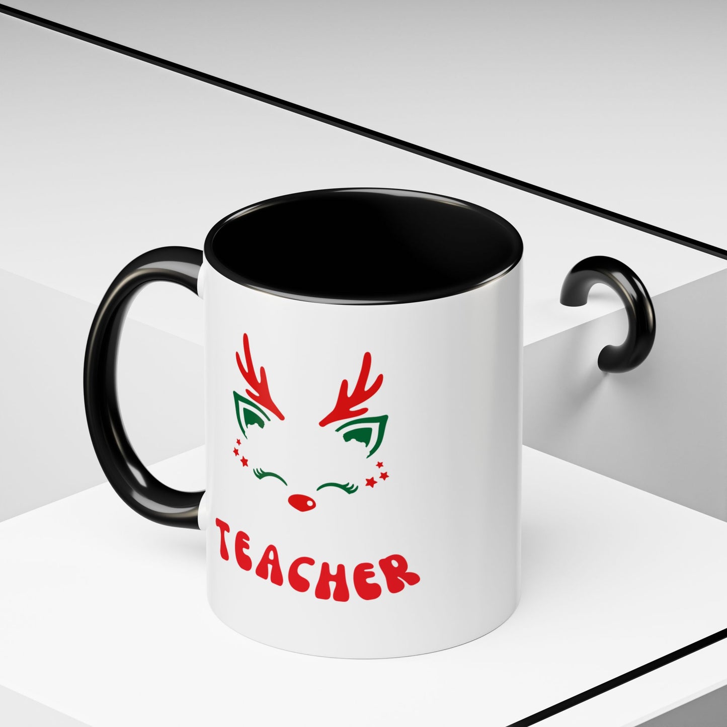 Festive Teacher raindeer Accent Coffee Mug (11, 15oz)