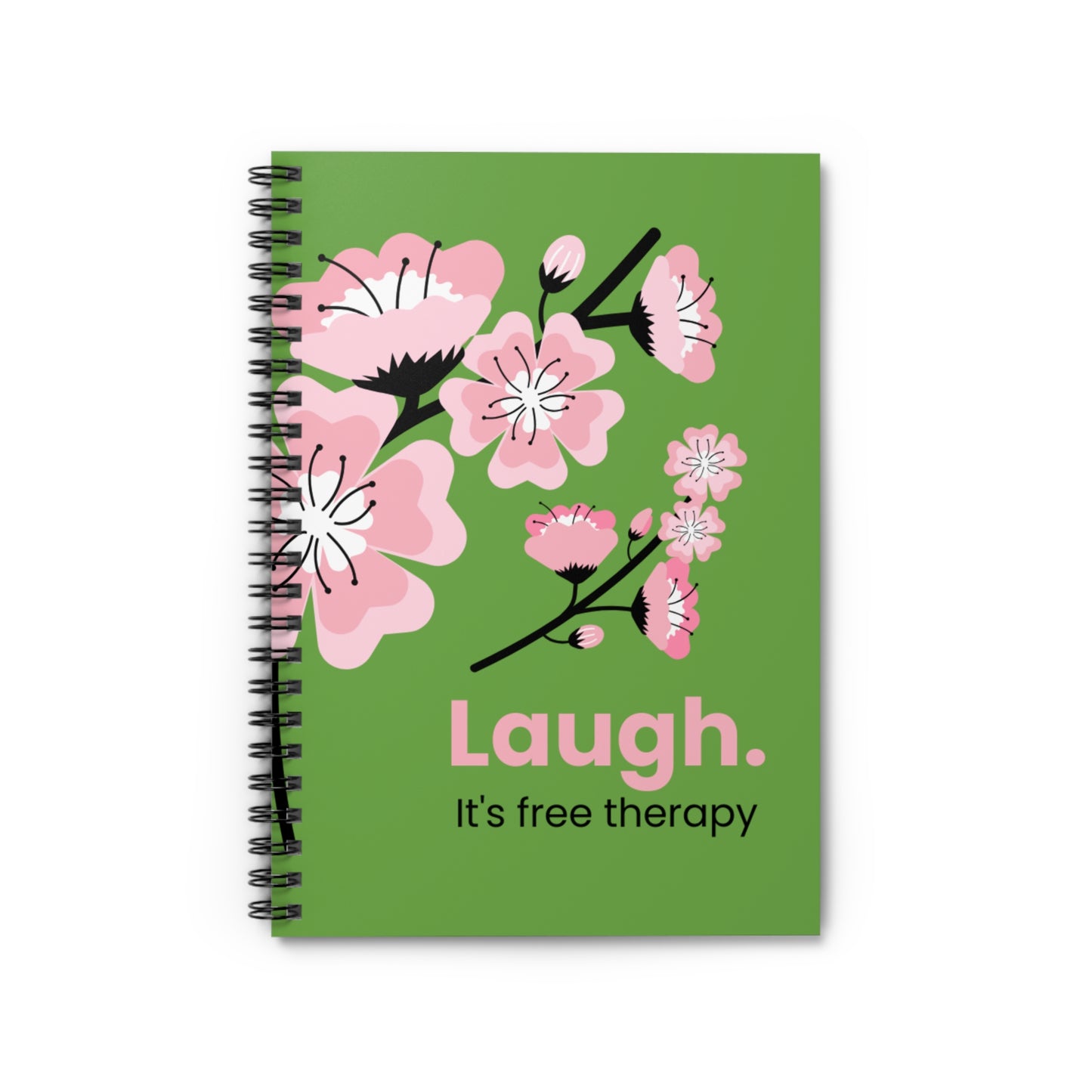 Laugh it's free therapy flower Spiral Notebook - Ruled Line