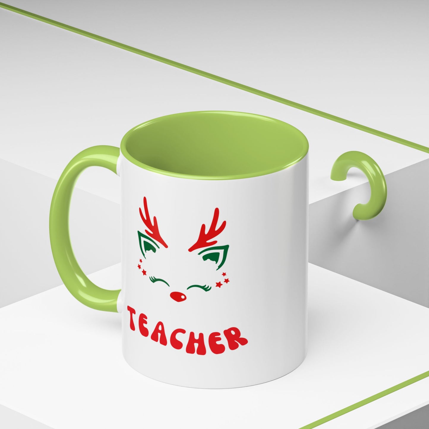 Festive Teacher raindeer Accent Coffee Mug (11, 15oz)