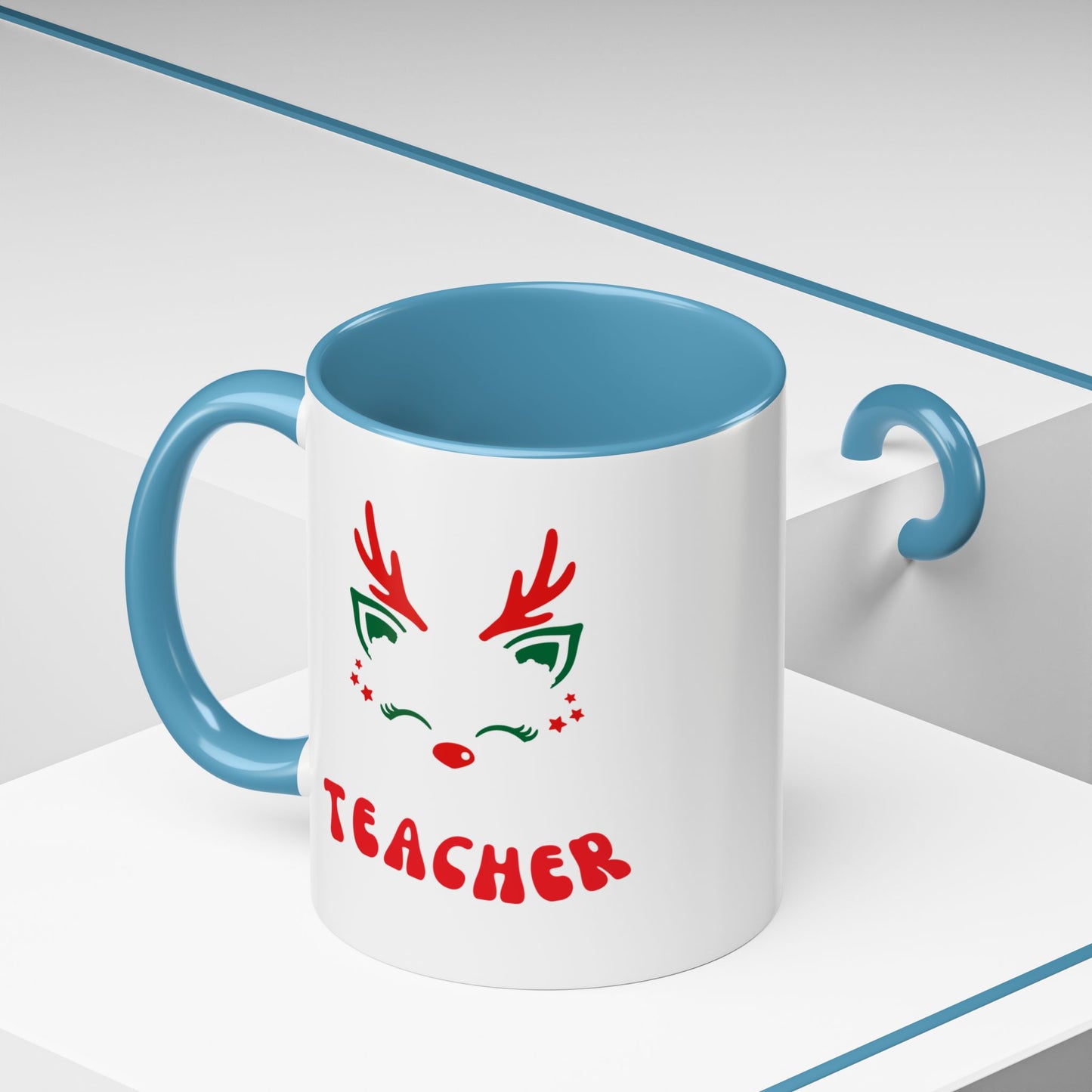 Festive Teacher raindeer Accent Coffee Mug (11, 15oz)
