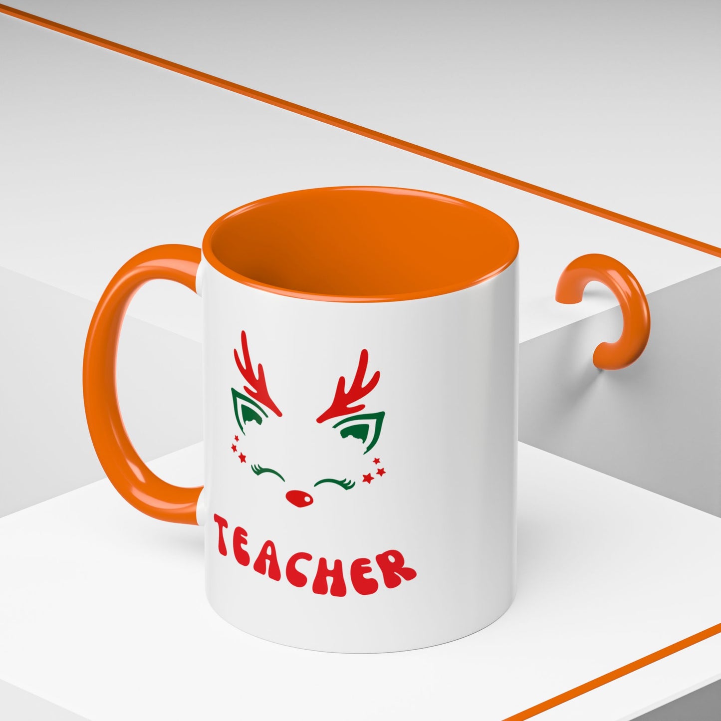 Festive Teacher raindeer Accent Coffee Mug (11, 15oz)