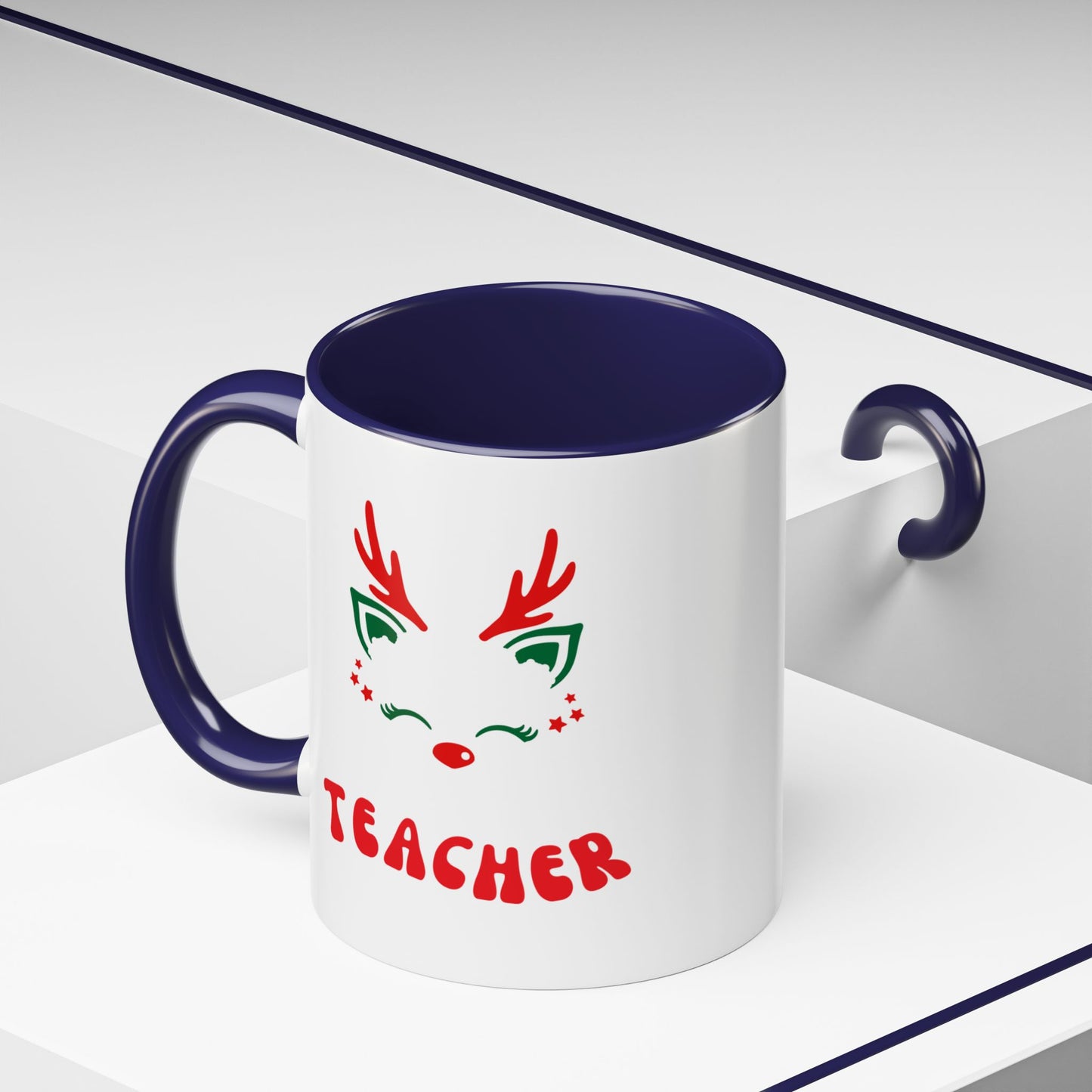 Festive Teacher raindeer Accent Coffee Mug (11, 15oz)