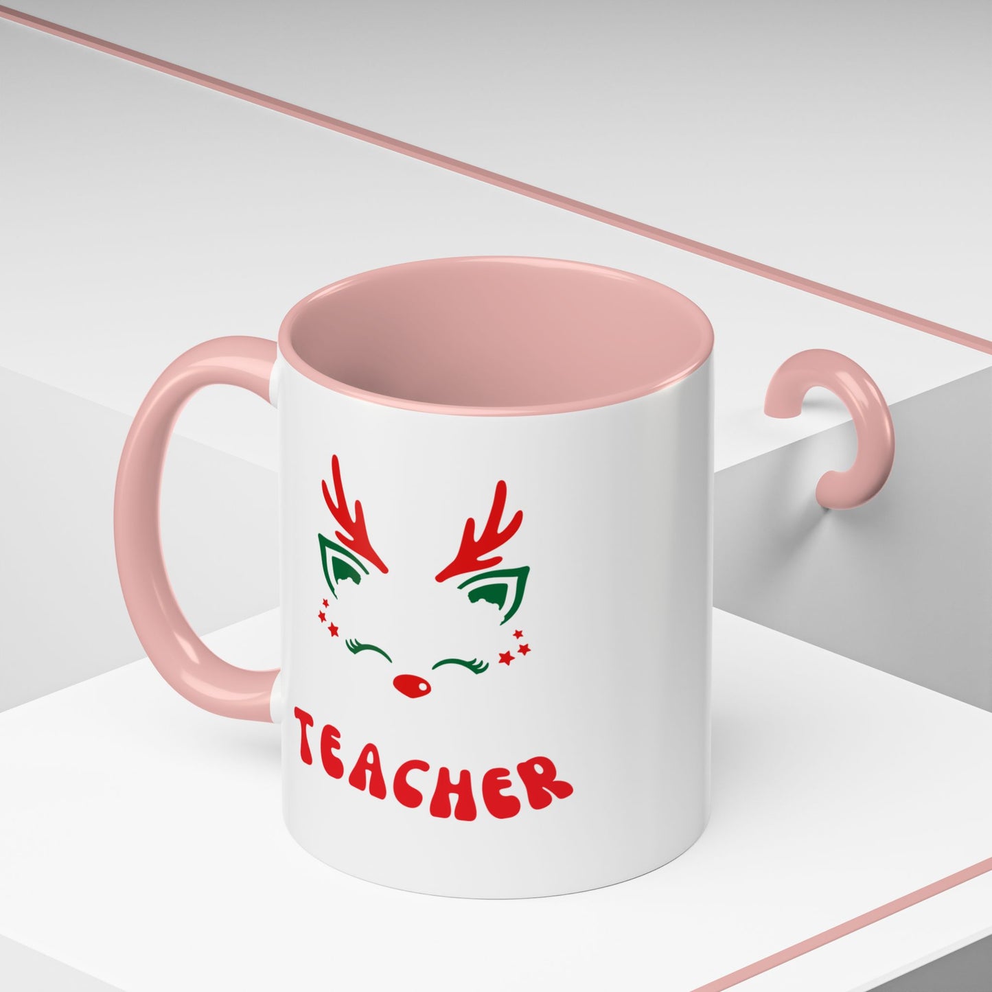 Festive Teacher raindeer Accent Coffee Mug (11, 15oz)