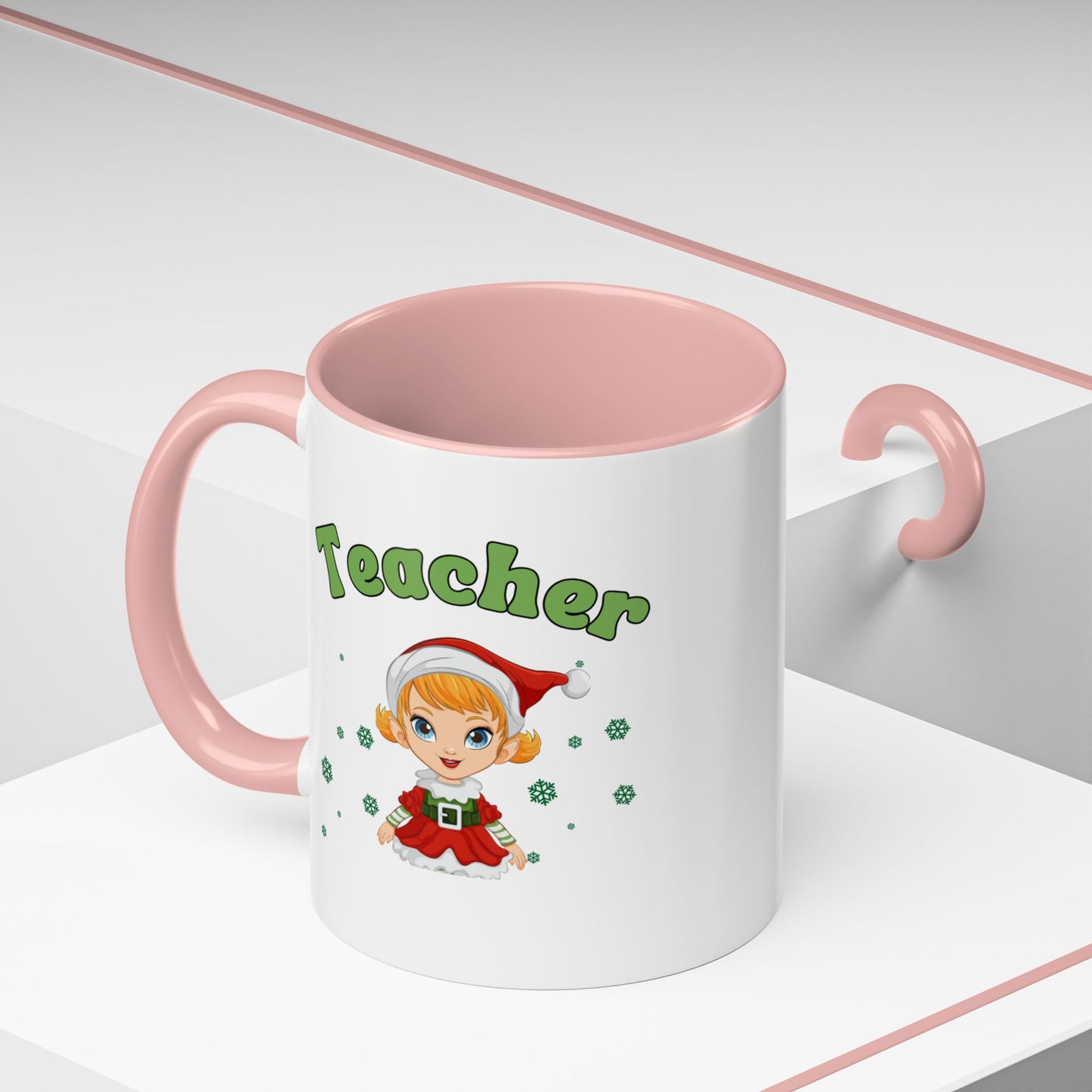 Teacher Elf Accent Coffee Mug (11, 15oz)