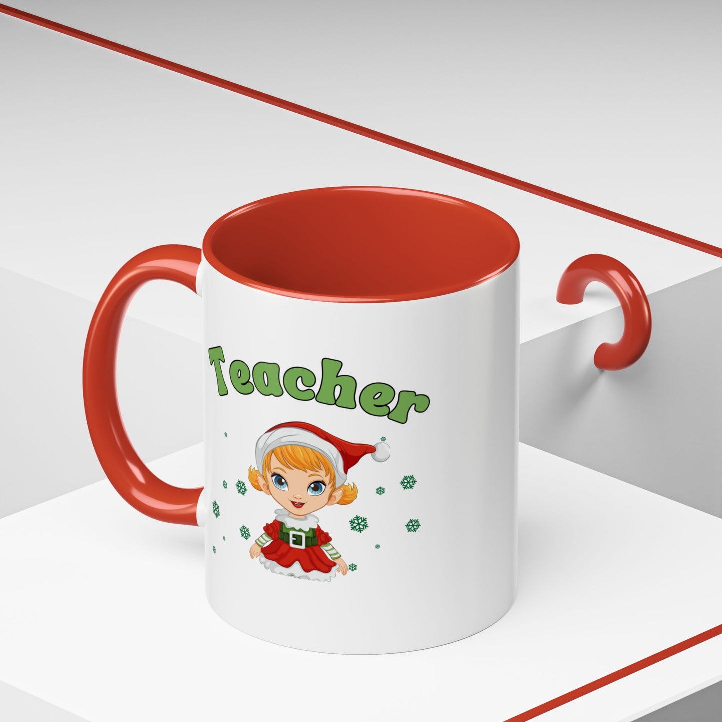 Teacher Elf Accent Coffee Mug (11, 15oz)