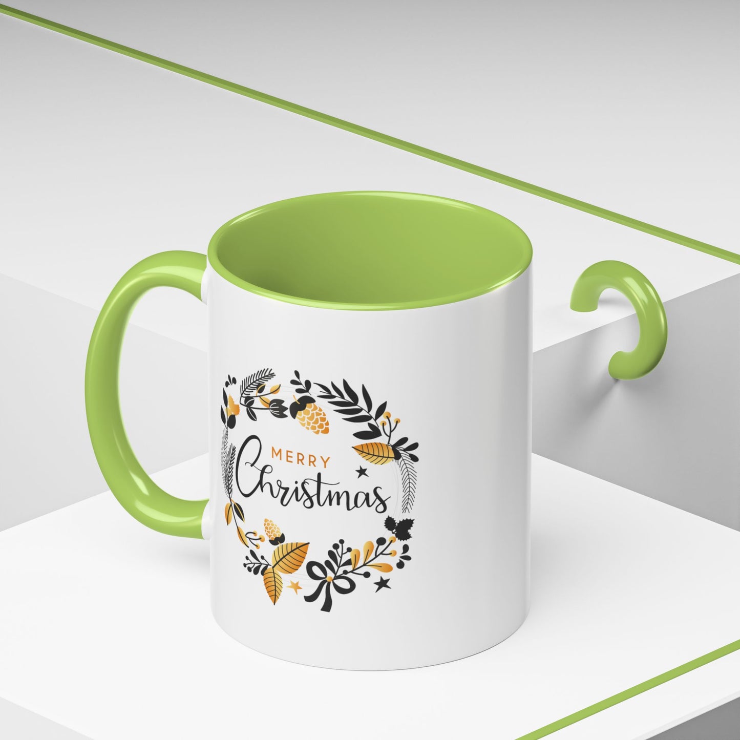 Accent Coffee Mug (11, 15oz) - fueled by coffee, kindness and christmas magic