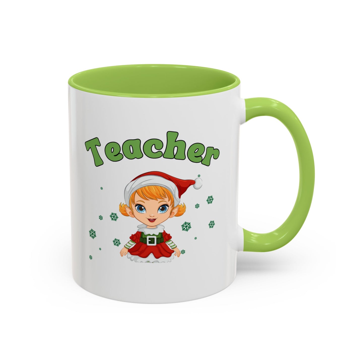 Teacher Elf Accent Coffee Mug (11, 15oz)