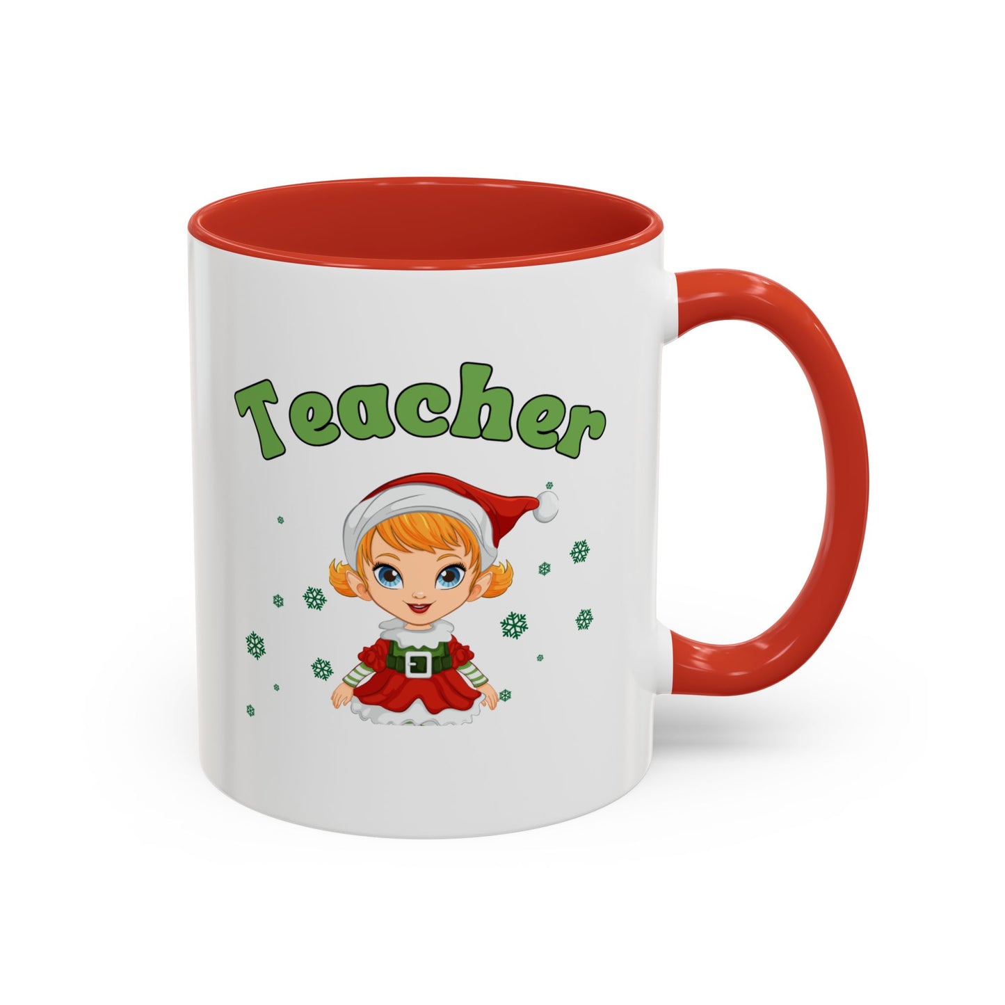 Teacher Elf Accent Coffee Mug (11, 15oz)