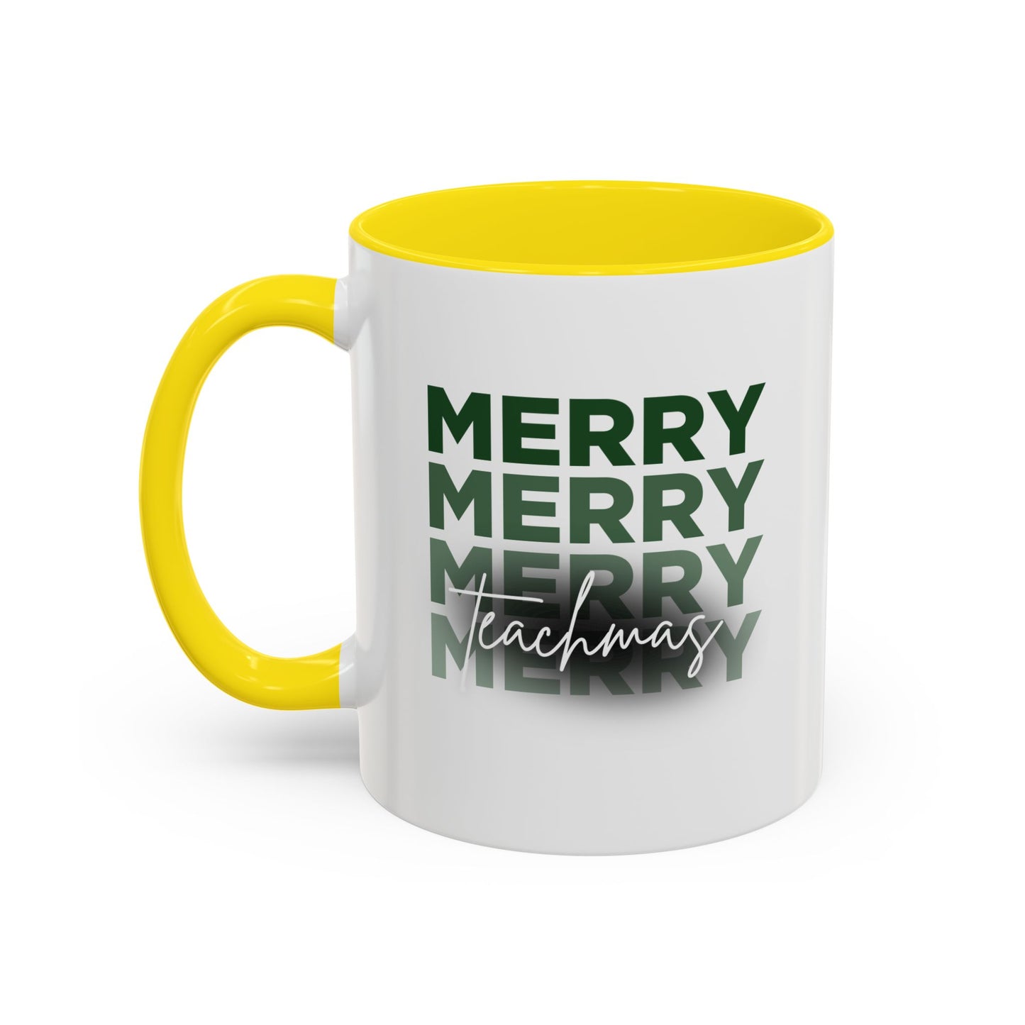 Merry Teachmas - Accent Coffee Mug (11, 15oz)