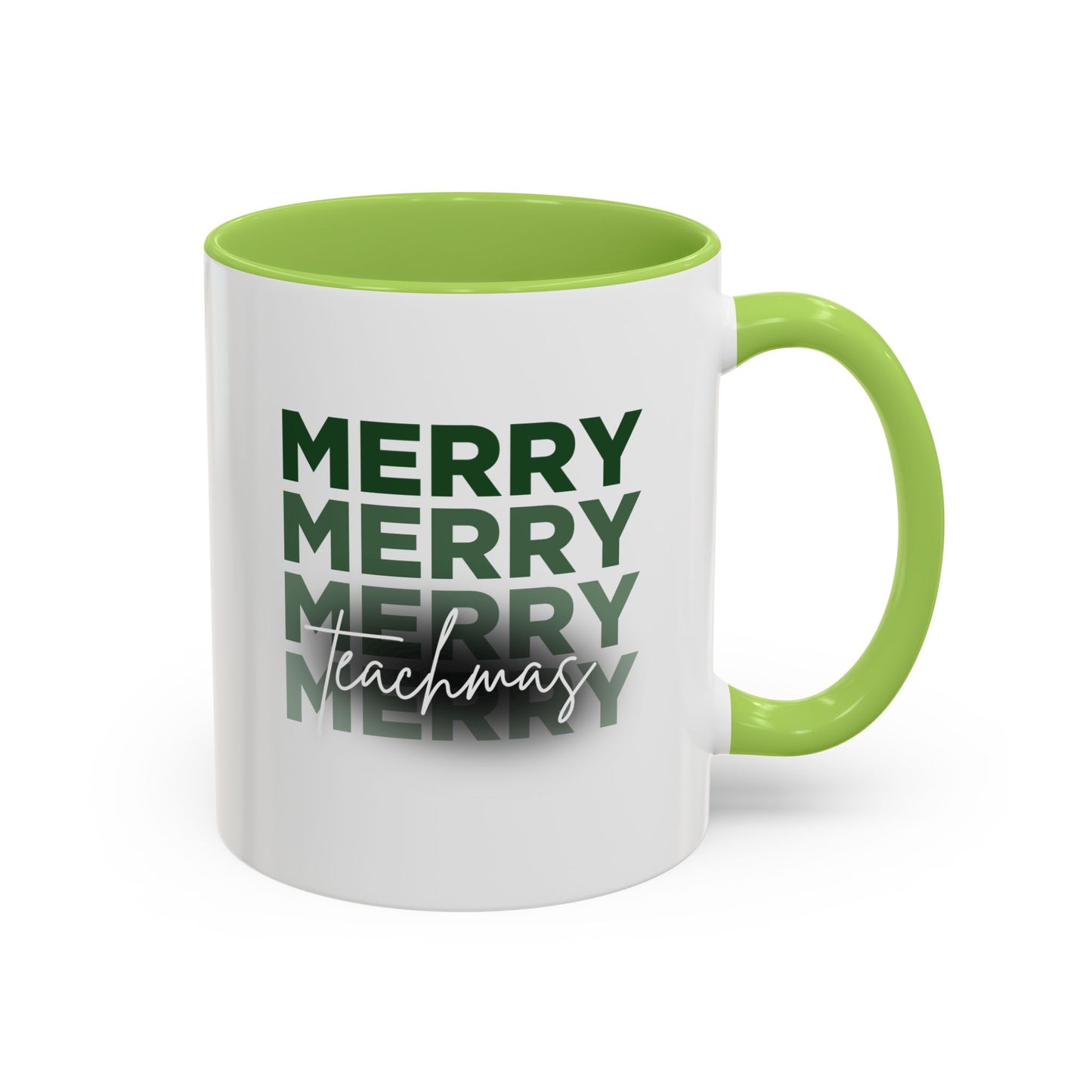 Merry Teachmas - Accent Coffee Mug (11, 15oz)