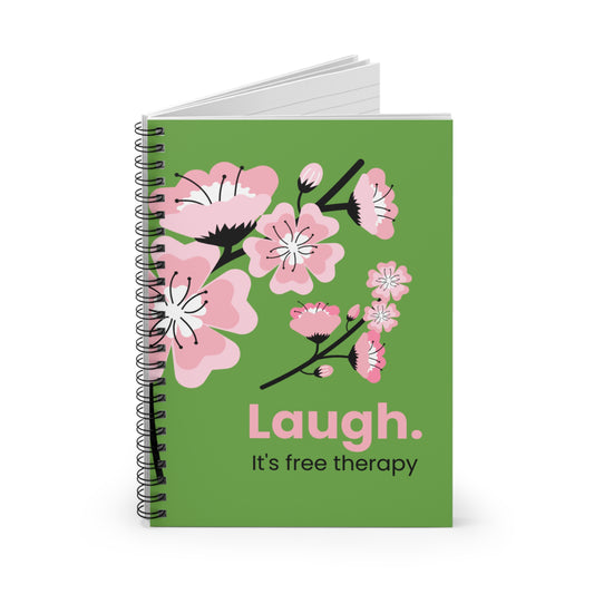 Laugh it's free therapy flower Spiral Notebook - Ruled Line