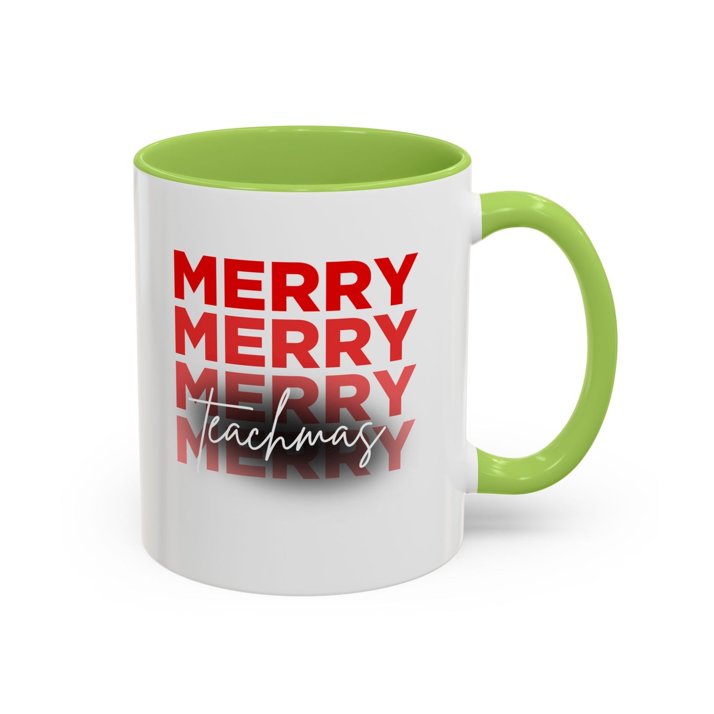 Merry Teachmas - Accent Coffee Mug (11, 15oz)