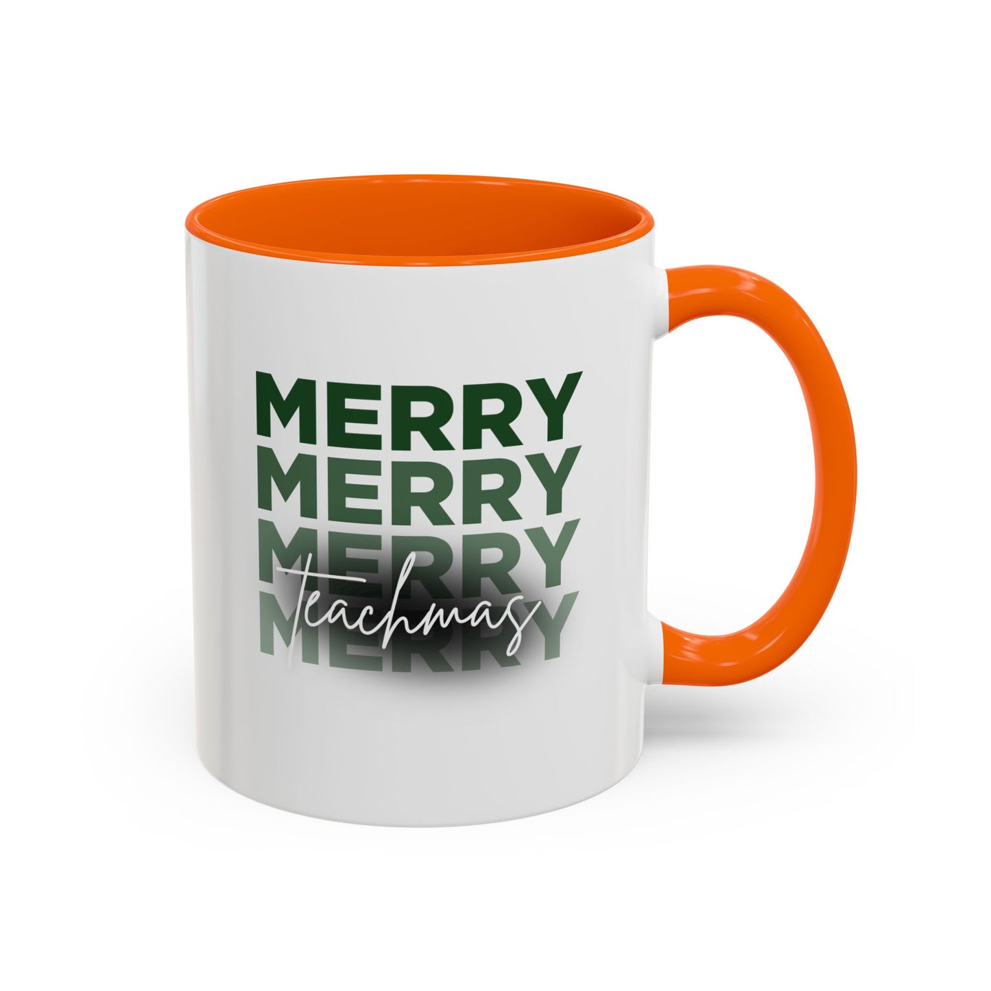 Merry Teachmas - Accent Coffee Mug (11, 15oz)