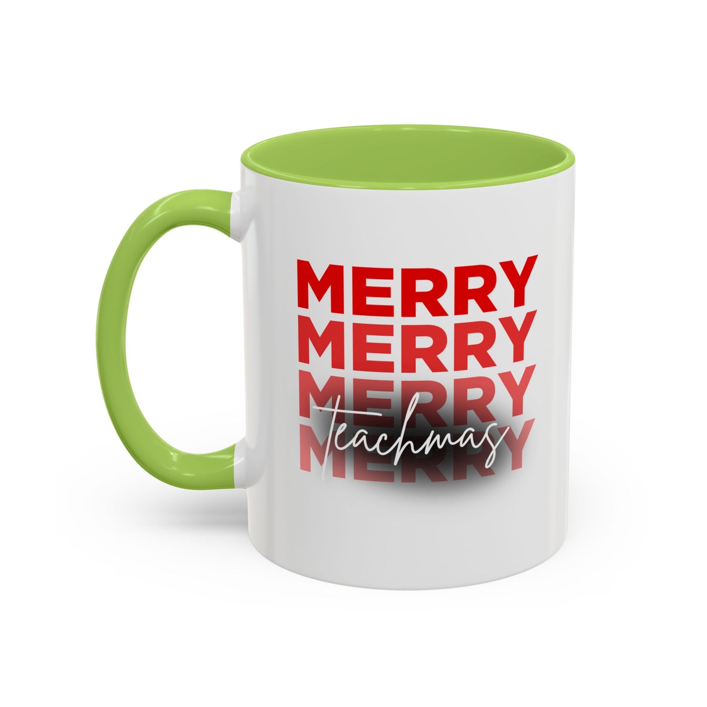 Merry Teachmas - Accent Coffee Mug (11, 15oz)