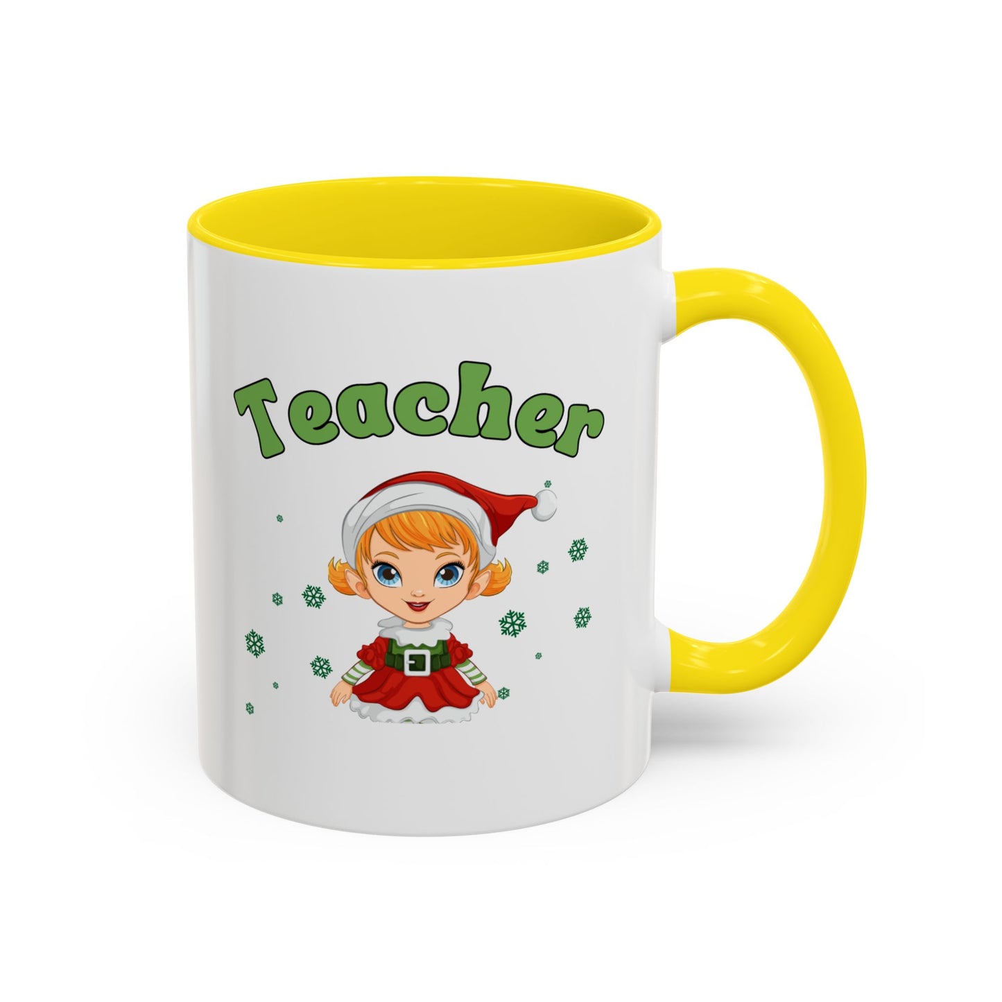 Teacher Elf Accent Coffee Mug (11, 15oz)