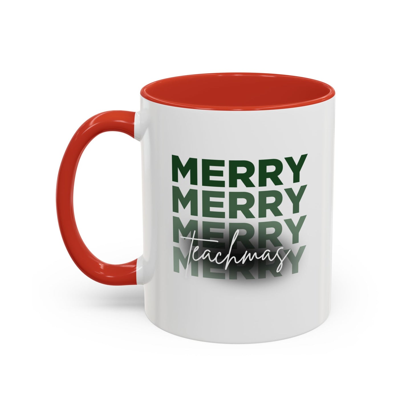 Merry Teachmas - Accent Coffee Mug (11, 15oz)