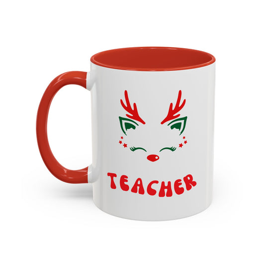 Festive Teacher raindeer Accent Coffee Mug (11, 15oz)