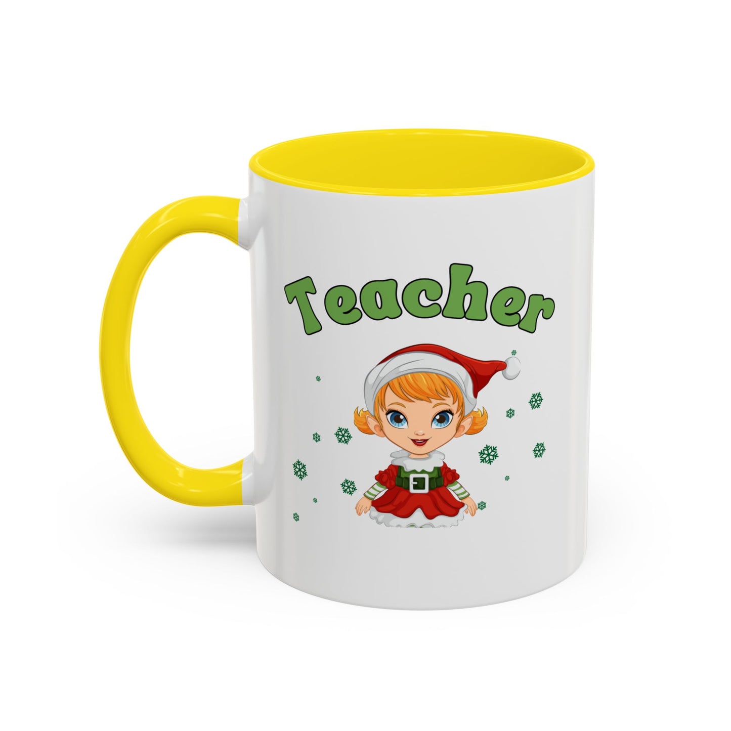 Teacher Elf Accent Coffee Mug (11, 15oz)