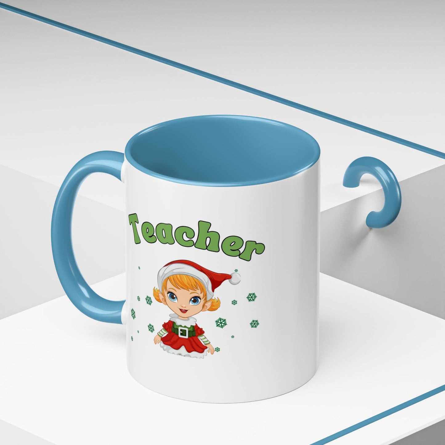 Teacher Elf Accent Coffee Mug (11, 15oz)