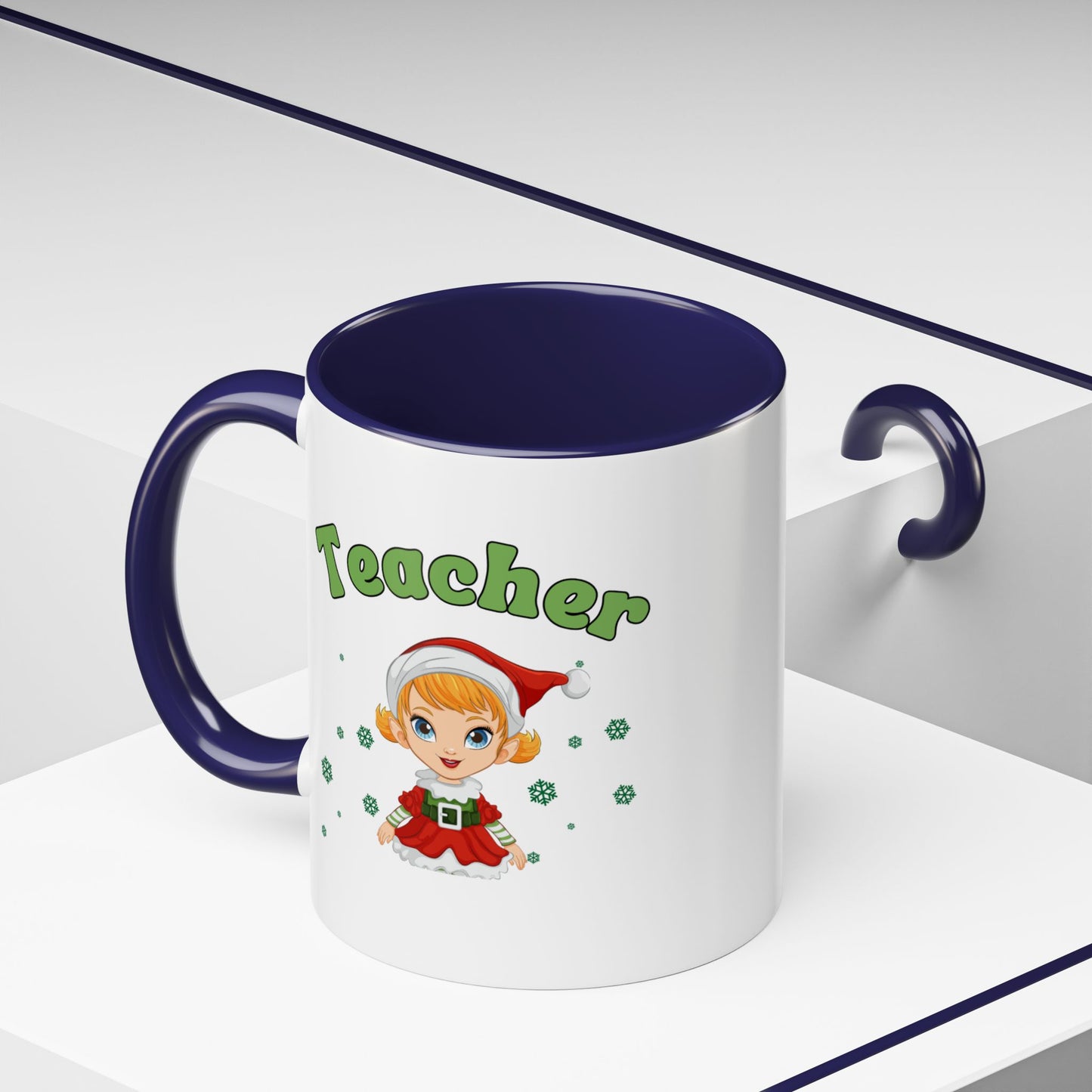 Teacher Elf Accent Coffee Mug (11, 15oz)