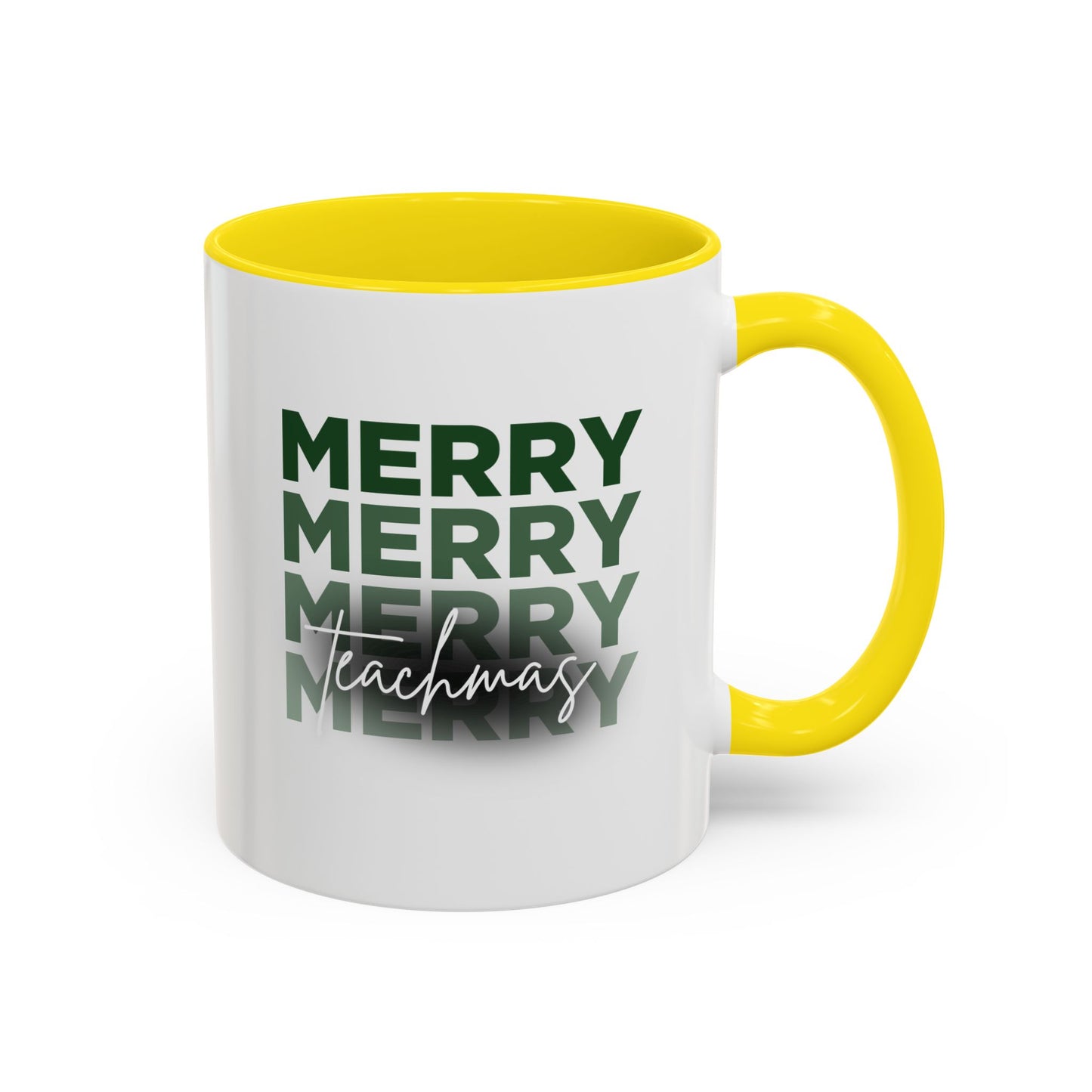 Merry Teachmas - Accent Coffee Mug (11, 15oz)