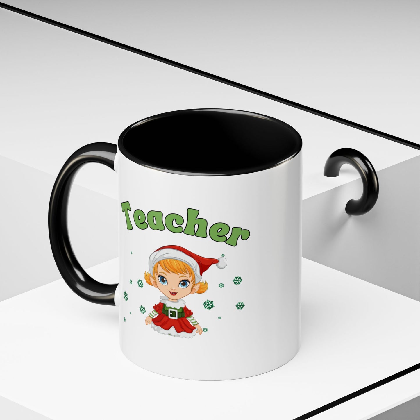 Teacher Elf Accent Coffee Mug (11, 15oz)