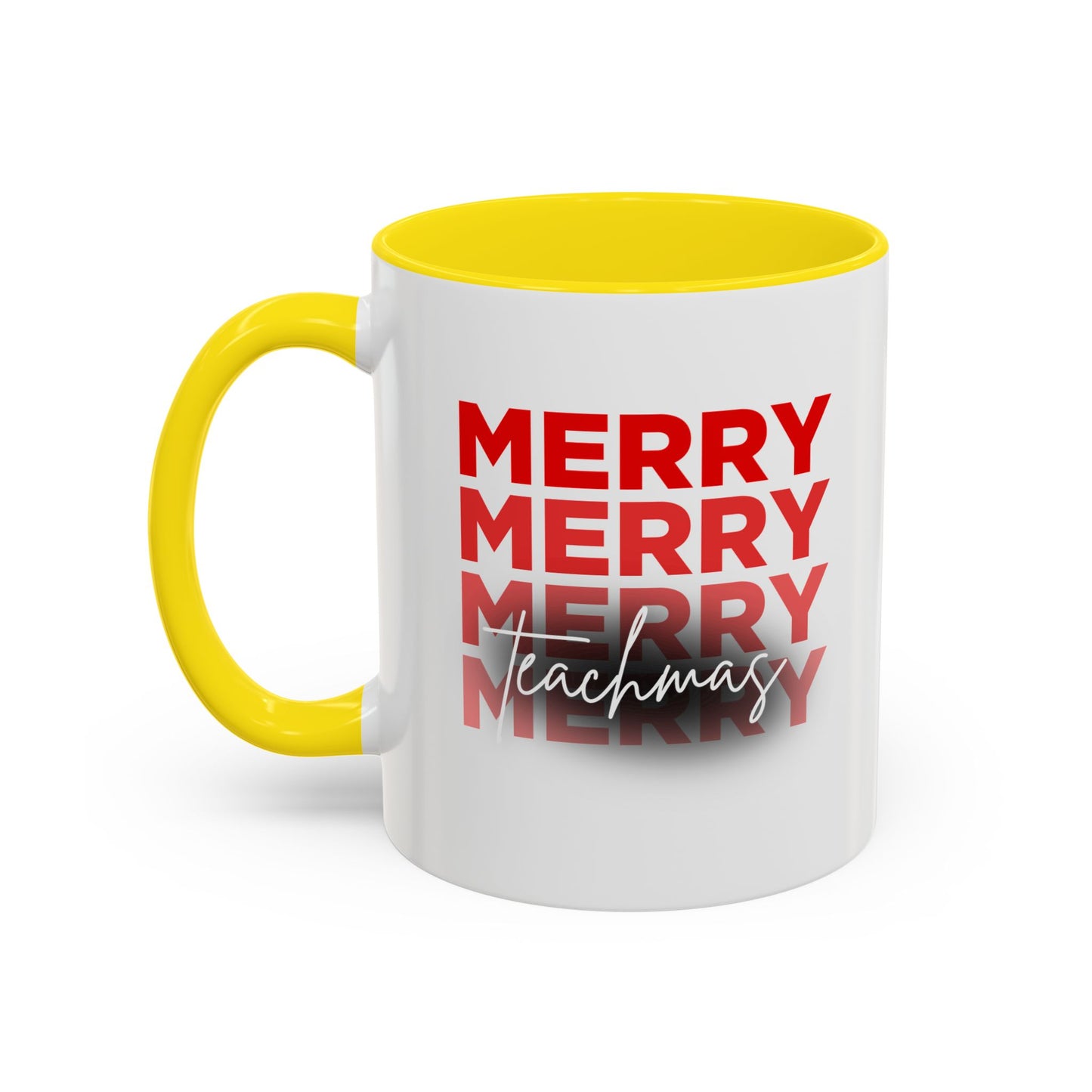 Merry Teachmas - Accent Coffee Mug (11, 15oz)