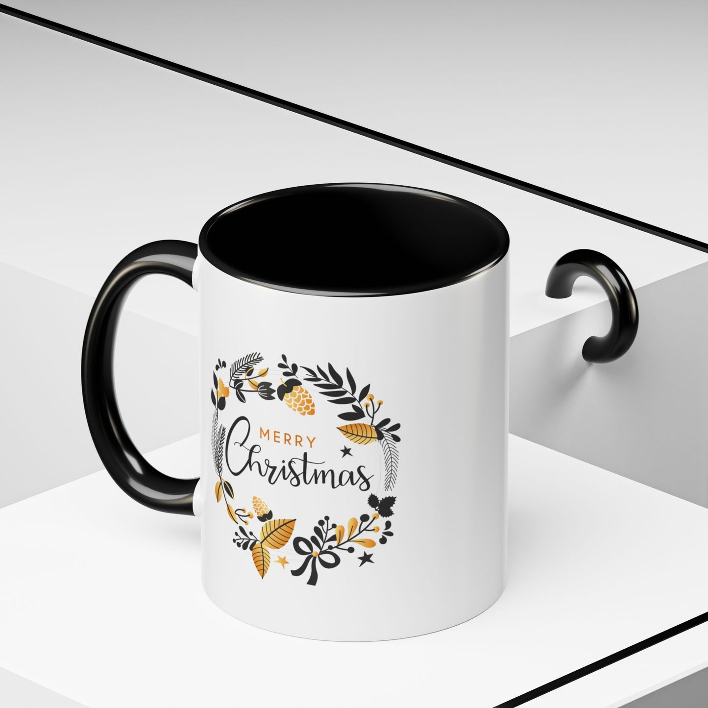 Accent Coffee Mug (11, 15oz) - fueled by coffee, kindness and christmas magic