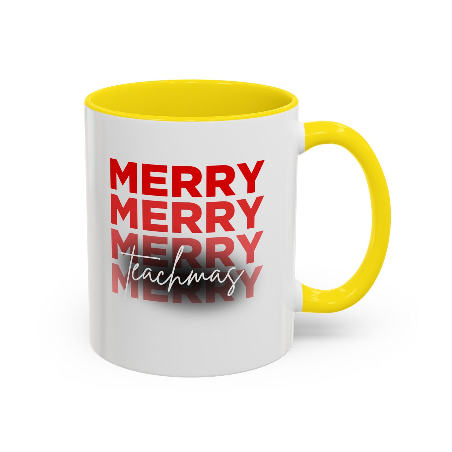 Merry Teachmas - Accent Coffee Mug (11, 15oz)