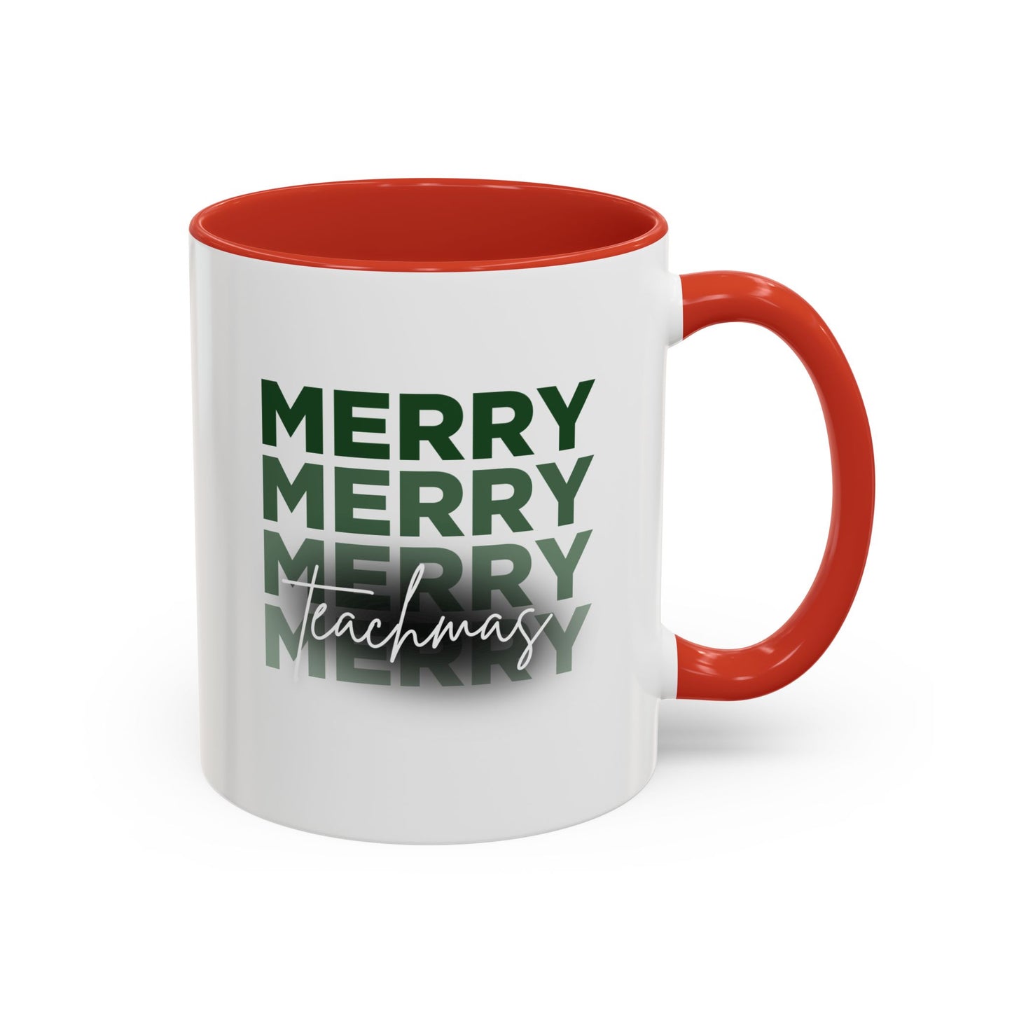 Merry Teachmas - Accent Coffee Mug (11, 15oz)